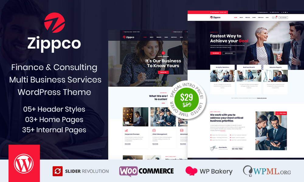 Zippco - Business and Finance Consulting WordPress Theme