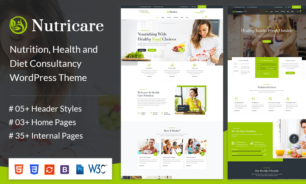 Nutricare | Nutrition Health and Diet Creative HTML5 Template