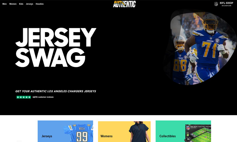 Authentic Los Angeles Chargers