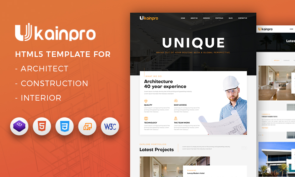 Ukainpro – Interior Design & Architecture Portfolio HTML5 Template