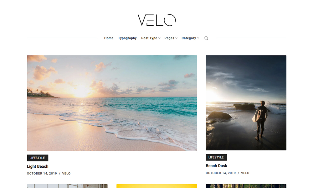 Velo - Minimal Blog WordPress Theme
