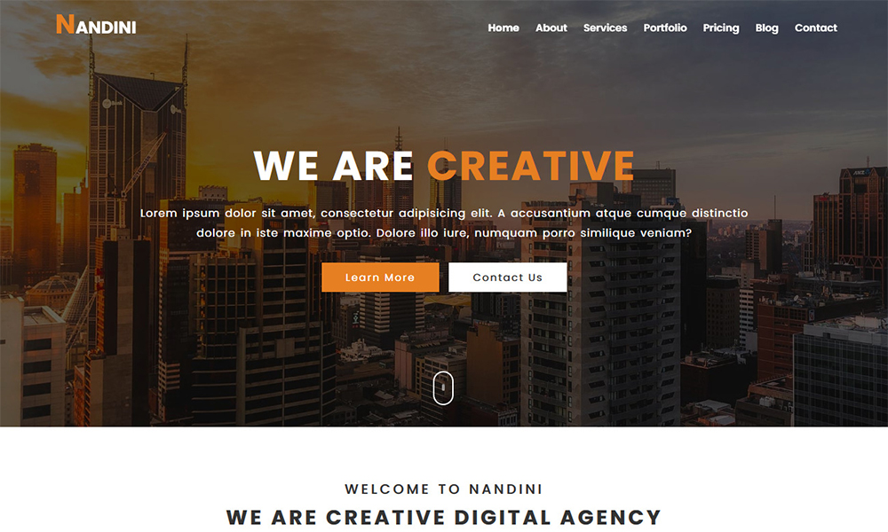 Nandini - One Page Business HTML Template