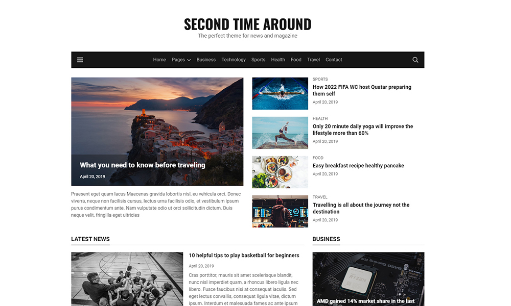 Second Time Around - HTML5 Magazine Template