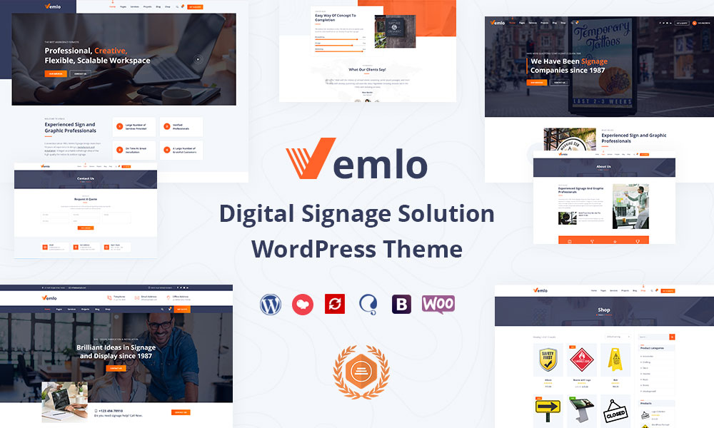 Vemlo - Signage Services WordPress Theme
