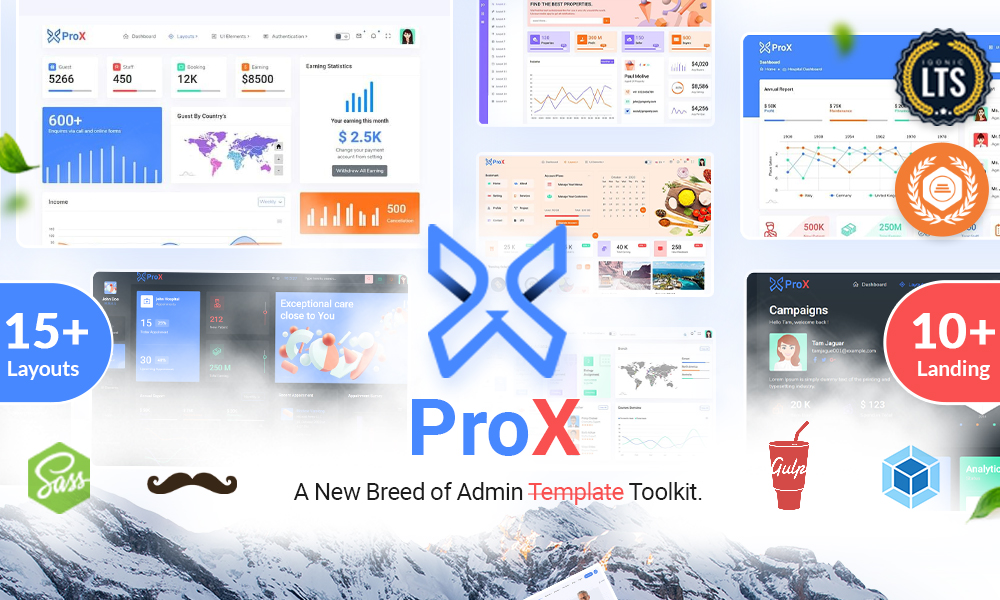ProX - Multipurpose HTML Admin Template + Landing Pages