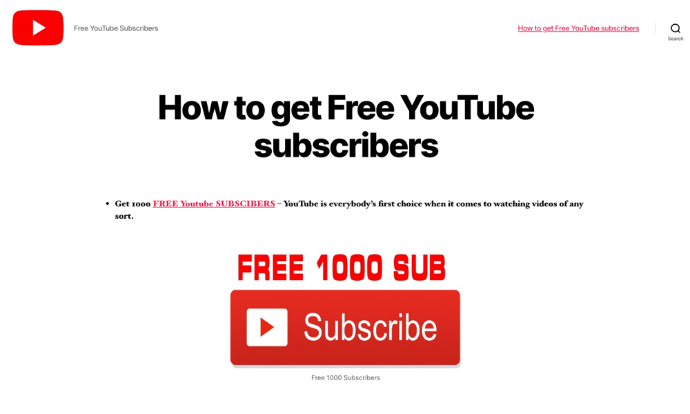 Free YouTube subscribers