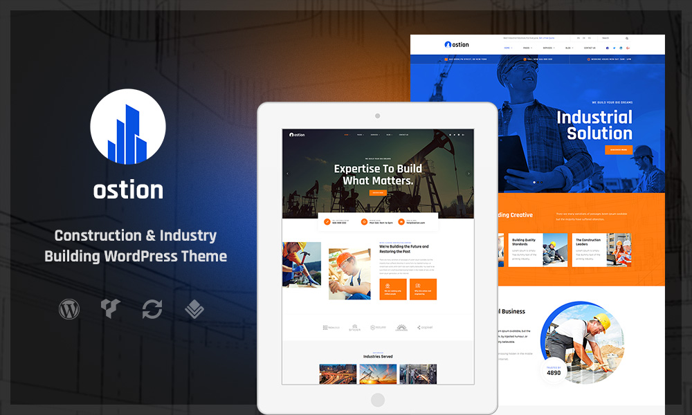 Ostion - Construction & Industry Building Company WordPress Theme