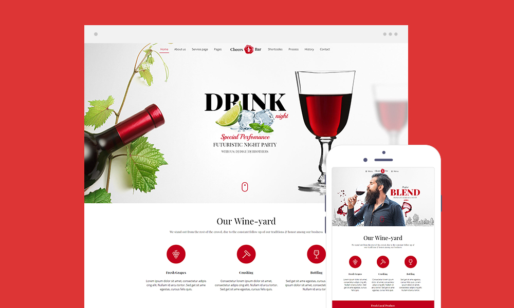 Cheers Bar Lite – Wine WordPress Theme Free