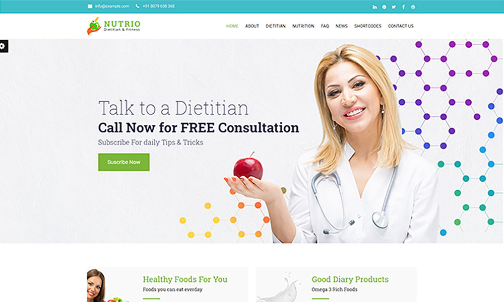 Nutrio Lite - Organic Food WordPress Theme Free Download