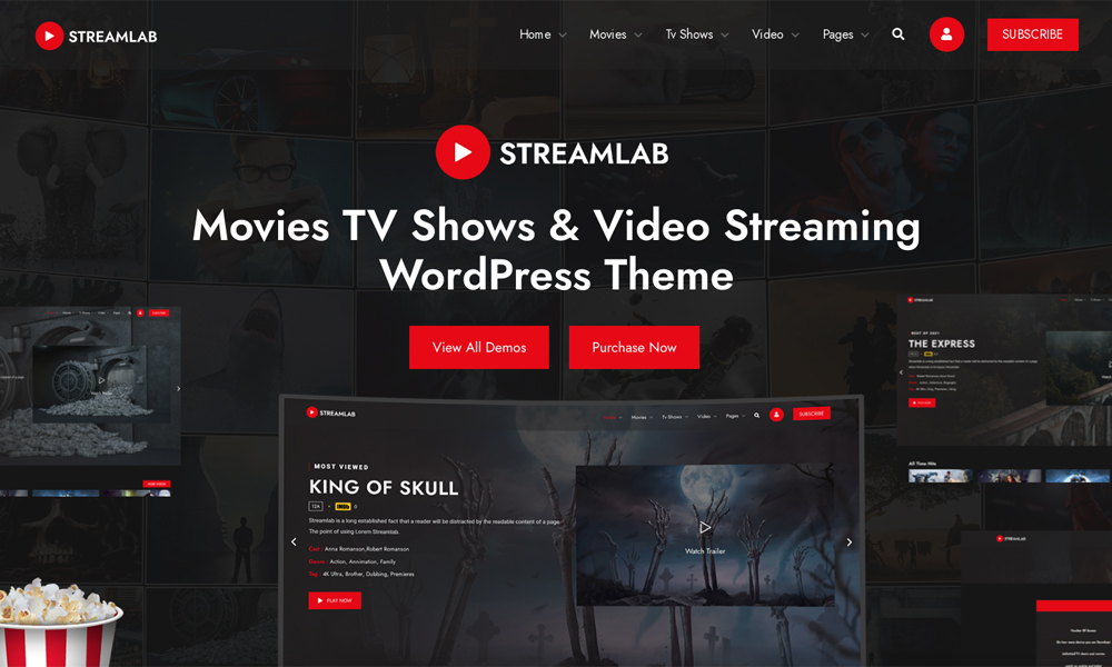 Streamlab - Video Streaming WordPress Theme
