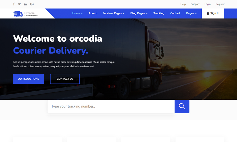 Orcodia - Courier & Delivery Service HTML Template