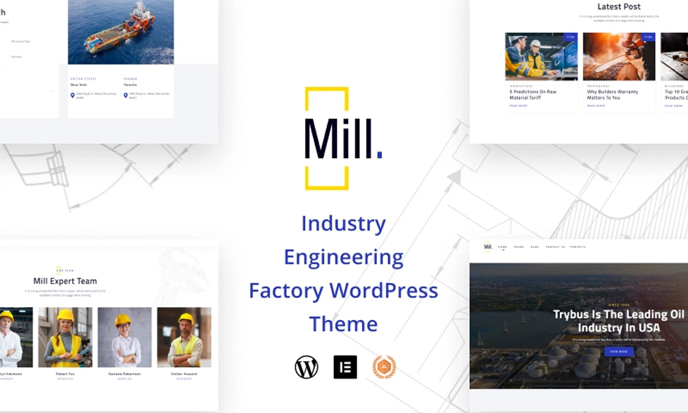 Mill Lite | Best Free WordPress Theme for Industry Engineering