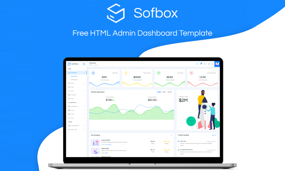 Sofbox Admin Lite | Free HTML Admin Dashboard Template