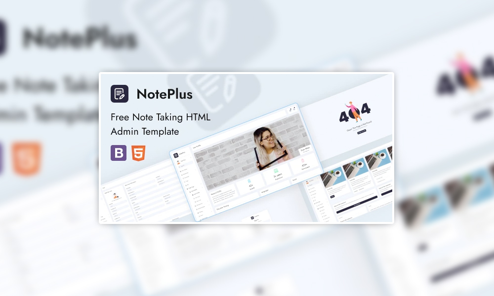 Noteplus Lite |  Free Note Taking HTML Admin Template