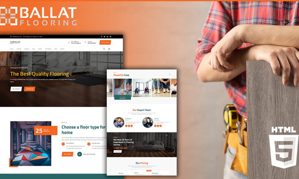 Ballat Flooring and Paving Landing Page Website Template