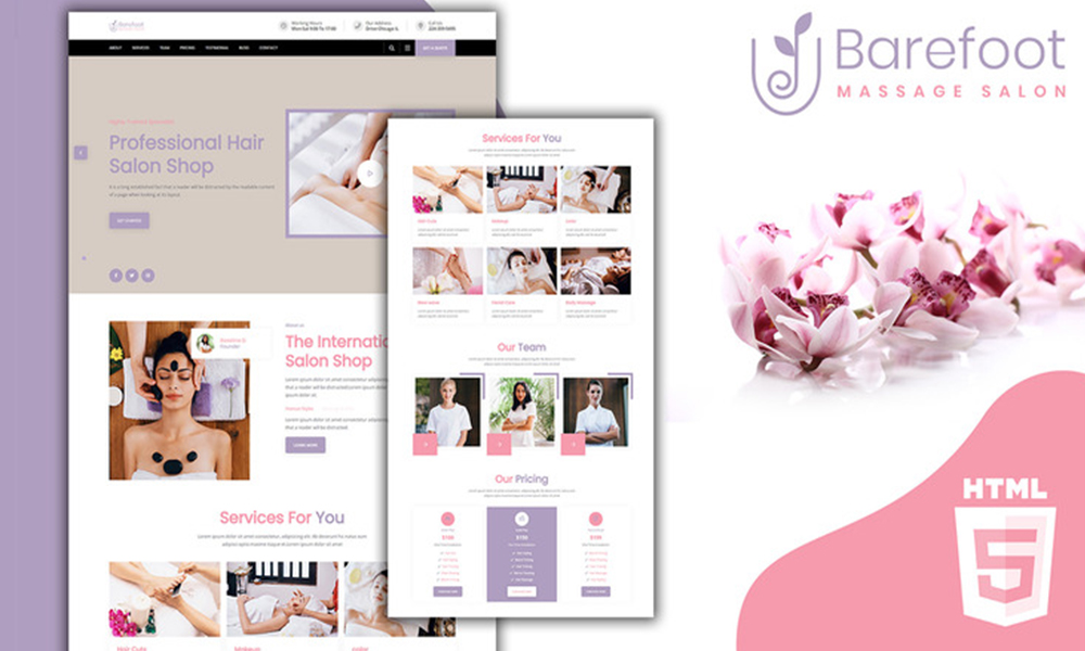 Barefoot Massage Salon Landing Page Template