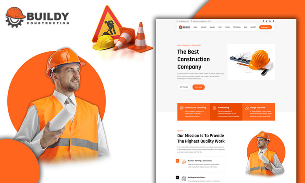 Buildy Modern Construction Landing Page HTML5 Template