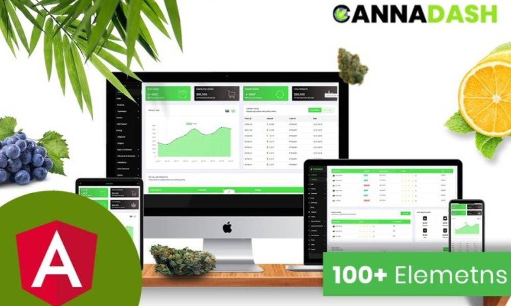 Cannadash Cannabis Weed Admin Dashboard Angular JS Template