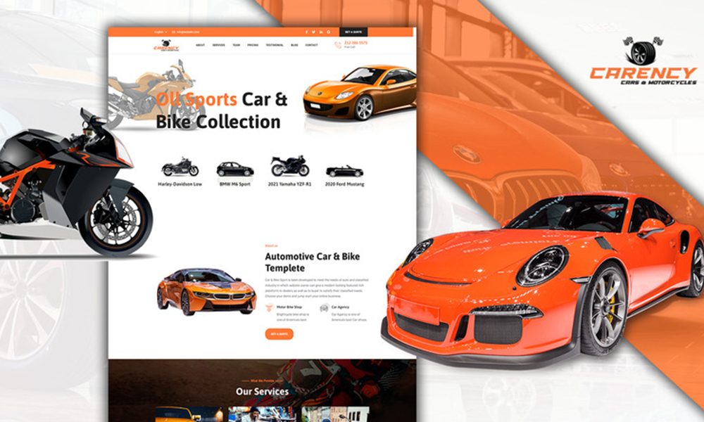 Carency Car Showroom Landing Page HTML5 Template