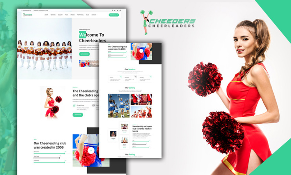 Cheeders Clean & Easy Cheerleaders Landing Page HTML5 Template