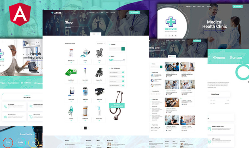 Clinvee Angular Medical Doctor Responsive Clinic Website template