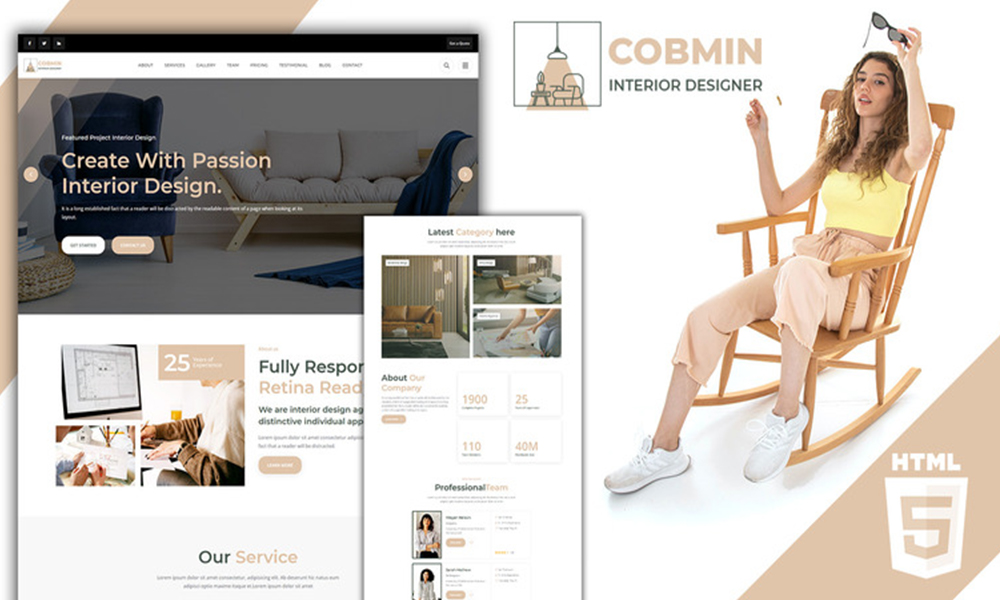 Cobmin Architecture For Interior Designer Landing Page Template
