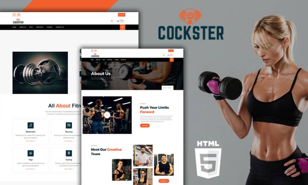 Cockster Gym Fitness HTML5 Website Template