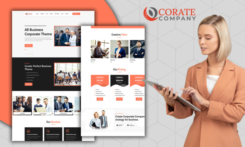 Corate Responsive Corporate Landing Page HTML5 Template