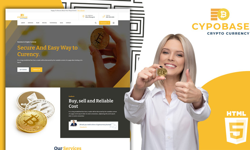 Cypobase Bitcoin Crypto Currency Company Landing Page Template