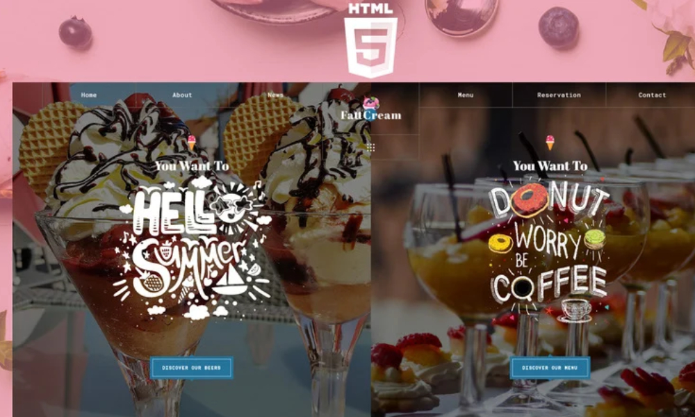 Ice Cream & Frozen Yogurt HTML5 | Summercream Website Template
