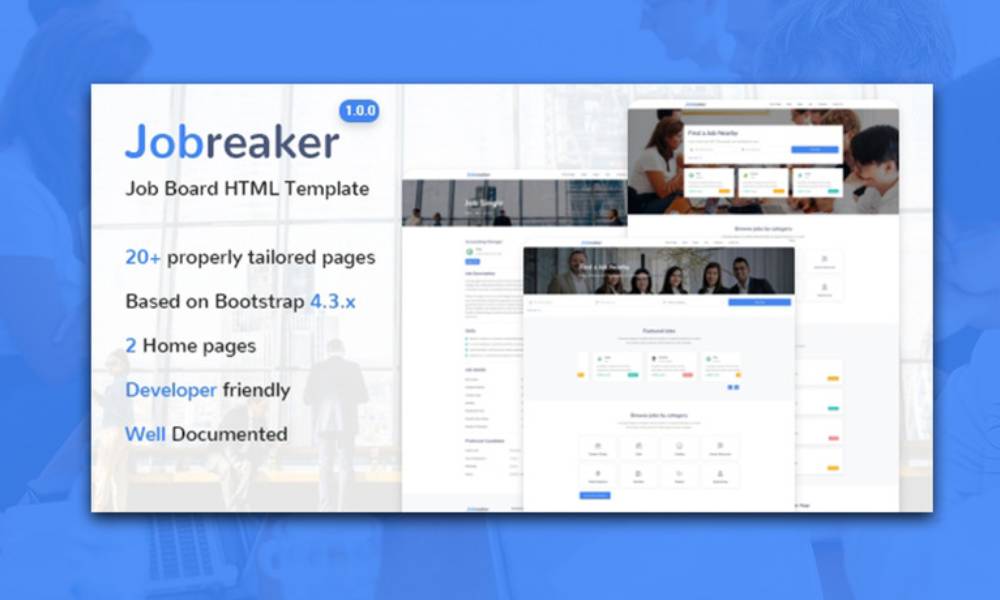 Jobreaker – Job Board HTML5 Website Template