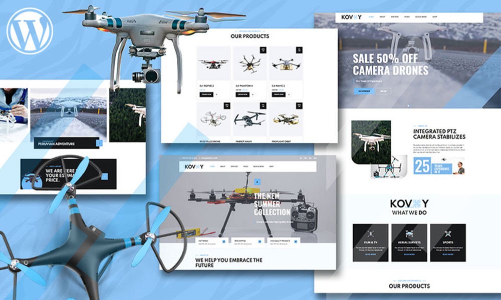 Kovoy Drone Accessories Shop and UAV Business WooCommerce Theme
