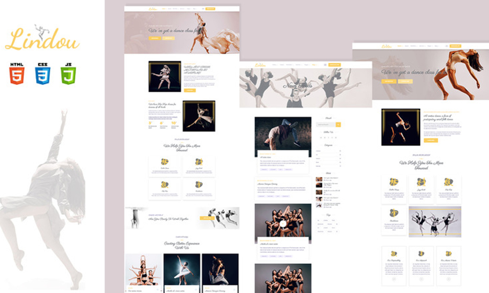 Lindou Dancing school Studio HTML5 Template