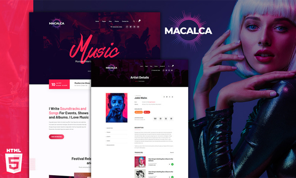 Macalca Music Enthusiast HMTL5 Website Template