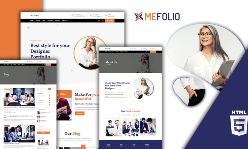 Mefolio Freelancer Portfolio HTML5 Website Template