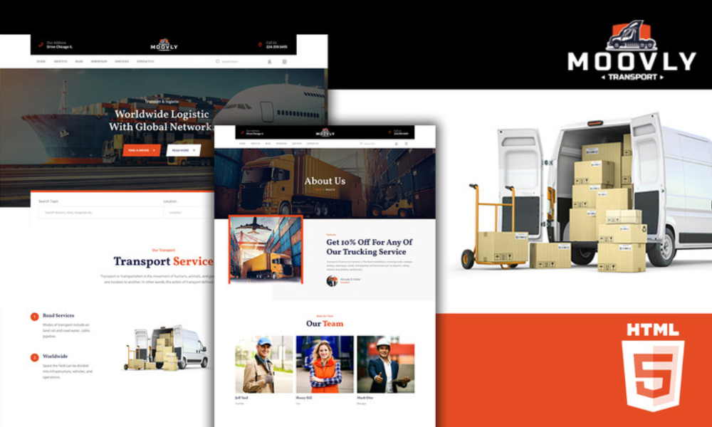 Moovly Moving and Logistics HTML5 Website Template