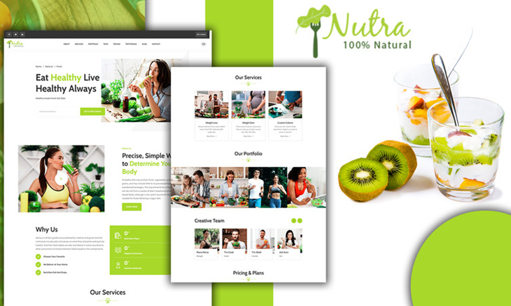 Nutra - Nutrition Services HTML5 Landing Page Template