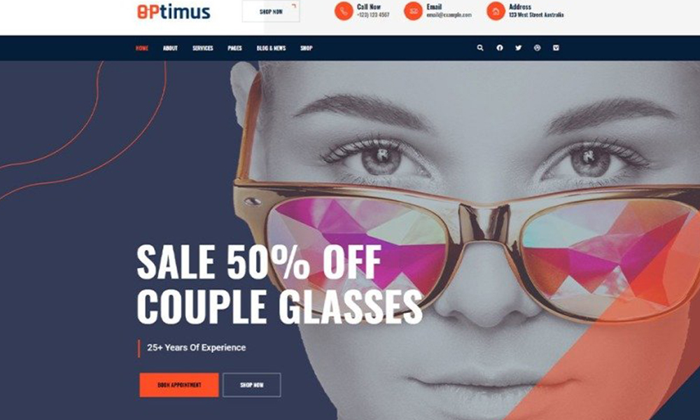 Optymus | Optic Glasses Store WordPress Theme