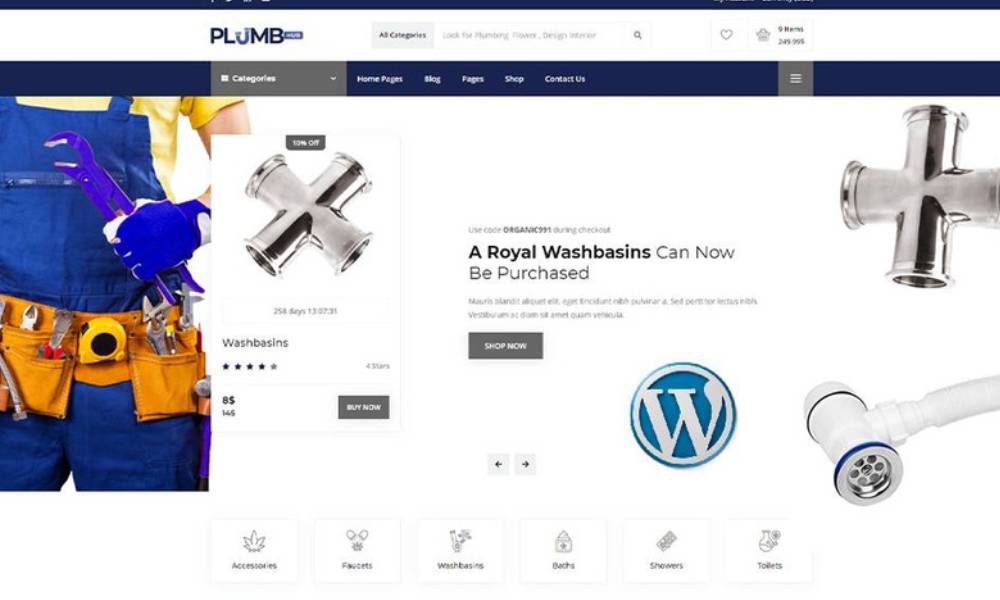 Plumbing Hub - Plumbing Shop WordPress Theme