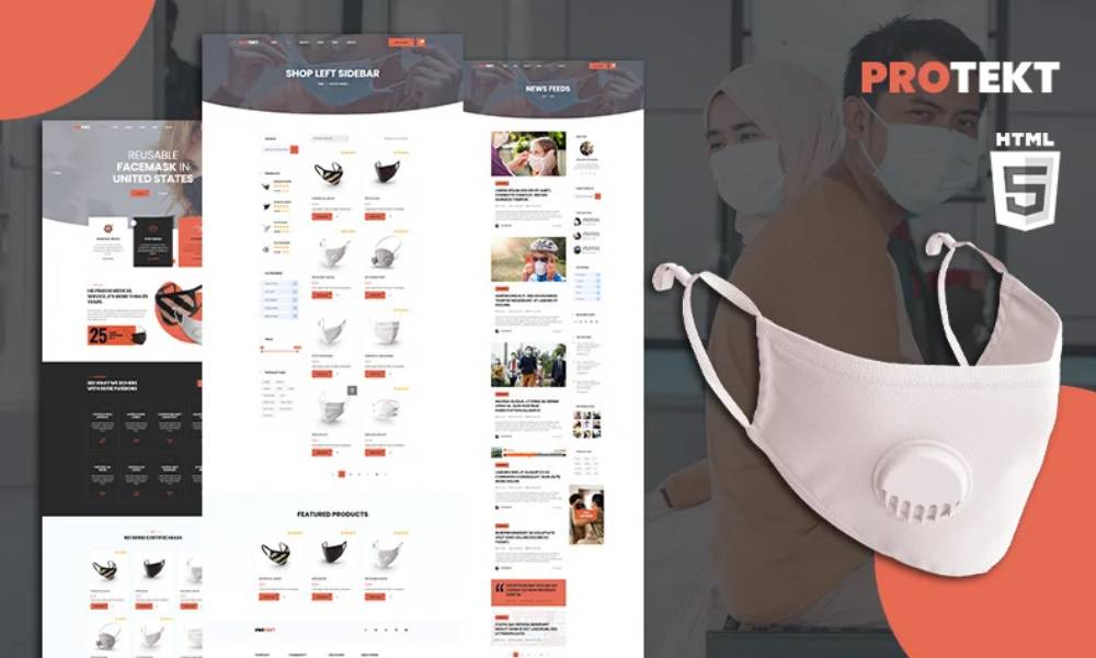 Protekt Medical Face Mask Store HTML5 Website Template