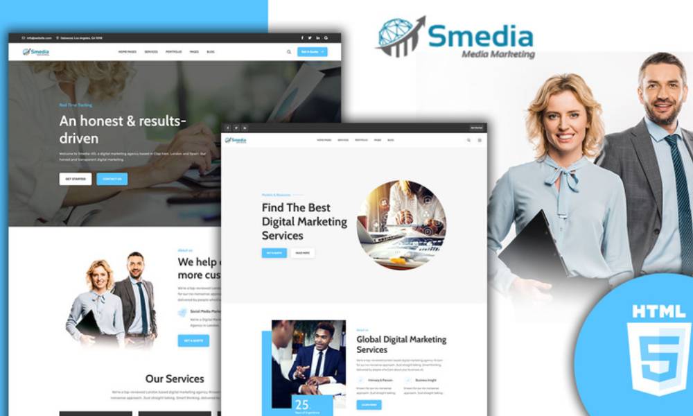 Smedia Media Agency HTML5 Website template