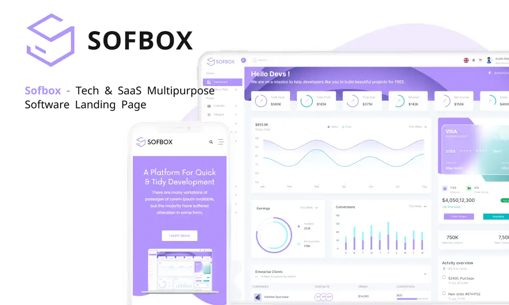 SofBox Lite | Tech and SaaS Multipurpose Software WordPress Theme