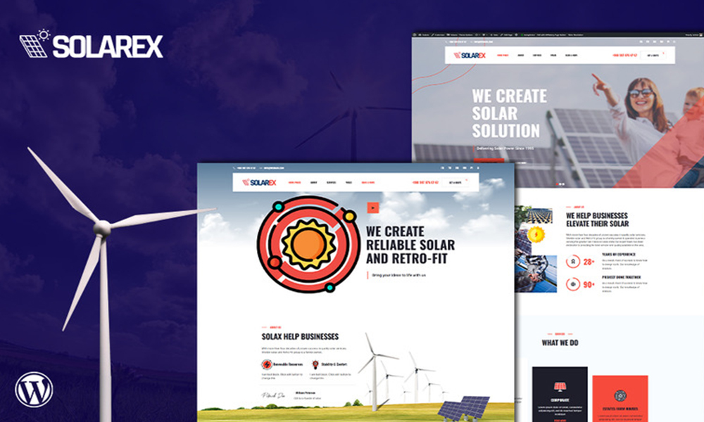 Solarex Renewable Solar Energy WordPress ThemSolarex Renewable Solar Energy WordPress Theme