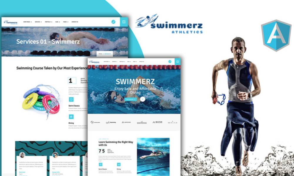 Swimmerz - Swimming Service Angular Template