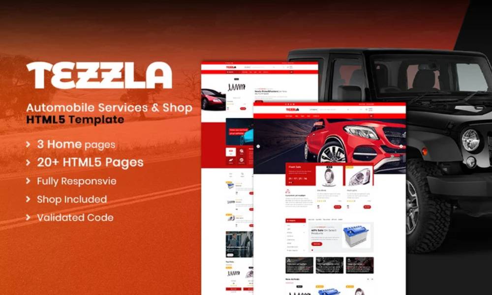 Tezzla | Automobile and Car accessories Shop Website Template