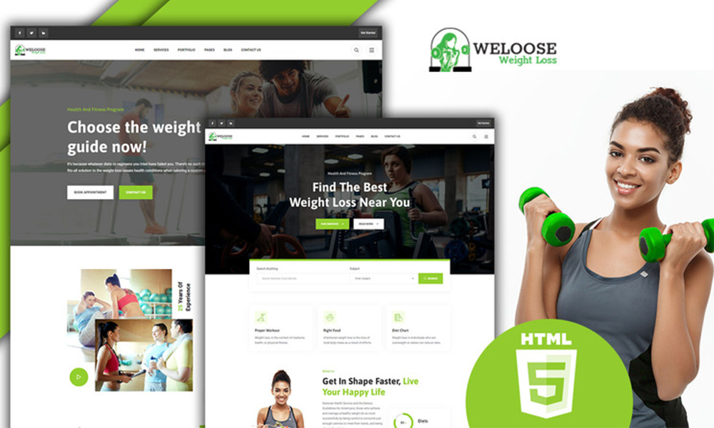 Weloose weight loss program HTML5 Website Template