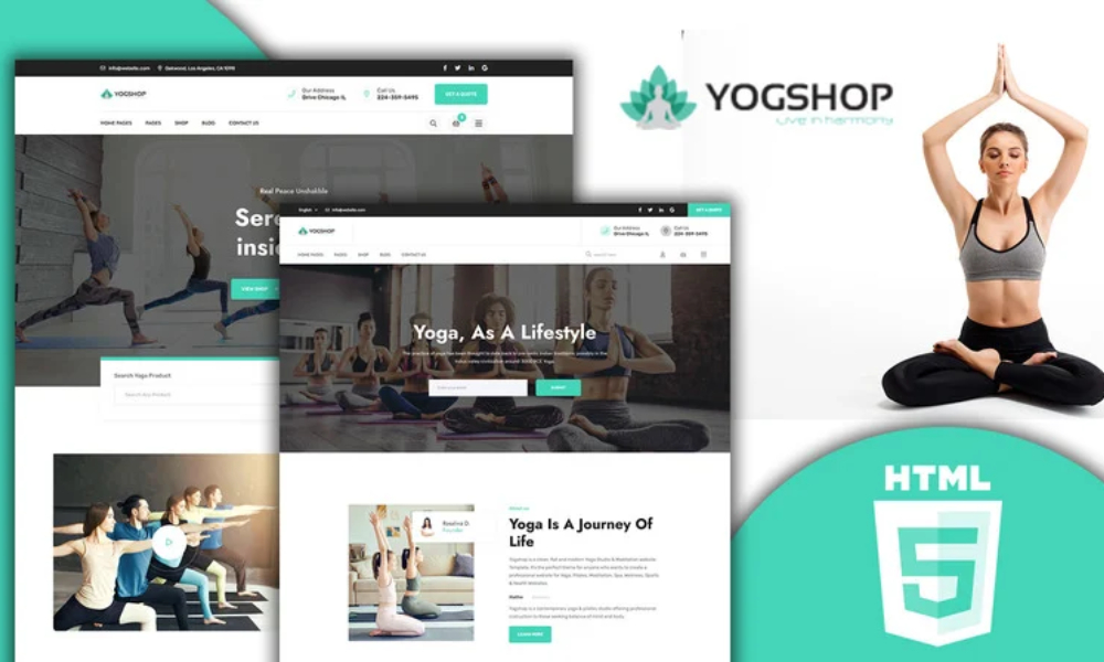 Yogshop Clean Yoga Studio HTML5 Website template