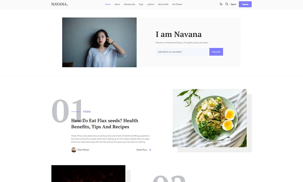 Navana - A personal and professional ghost blog theme