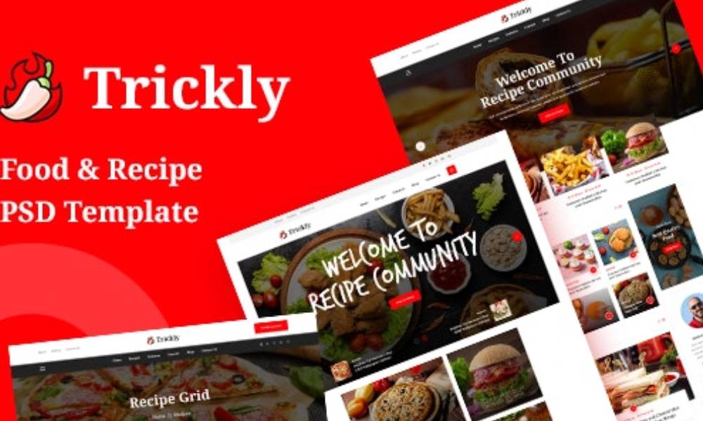 Trickly | Food Recipe PSD Template