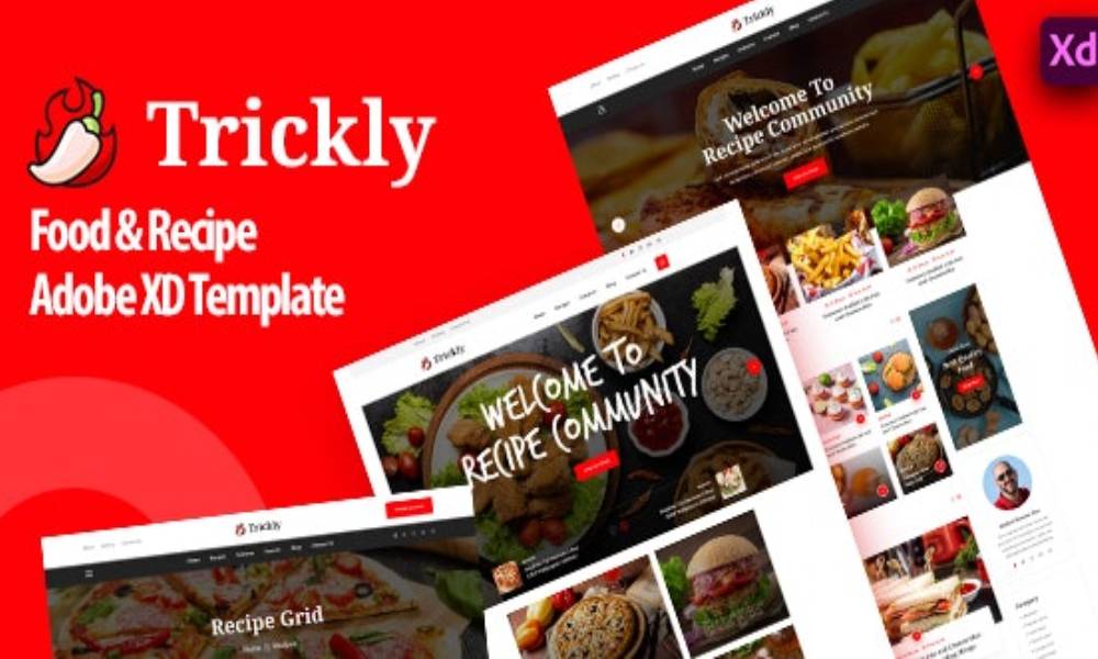 Trickly | Recipe Blog Adobe XD Template